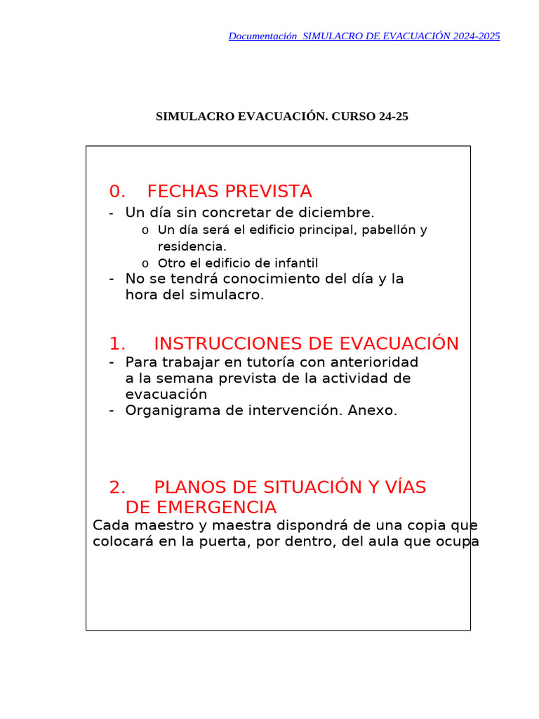 Instrucciones Simulacro 24 - 25 | PDF