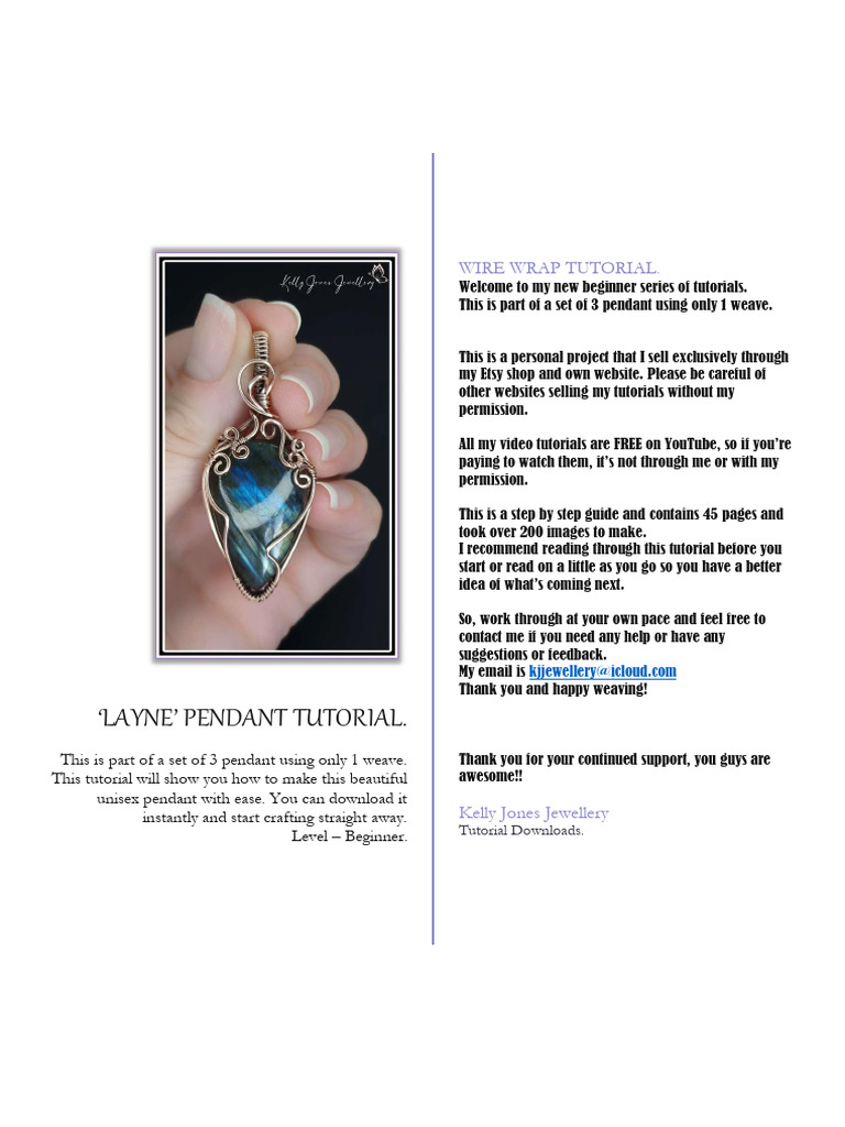 Layne Pendant Wire Wrap Tutorial | PDF | Wire | Manufactured Goods