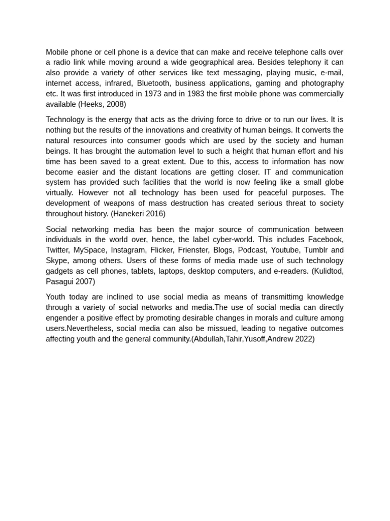 Impact of Mobile Phones on Society | PDF