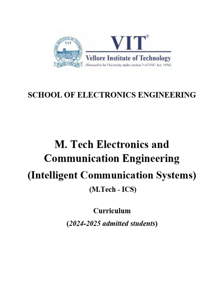 M.Tech in Intelligent Communication Systems Curriculum | PDF ...