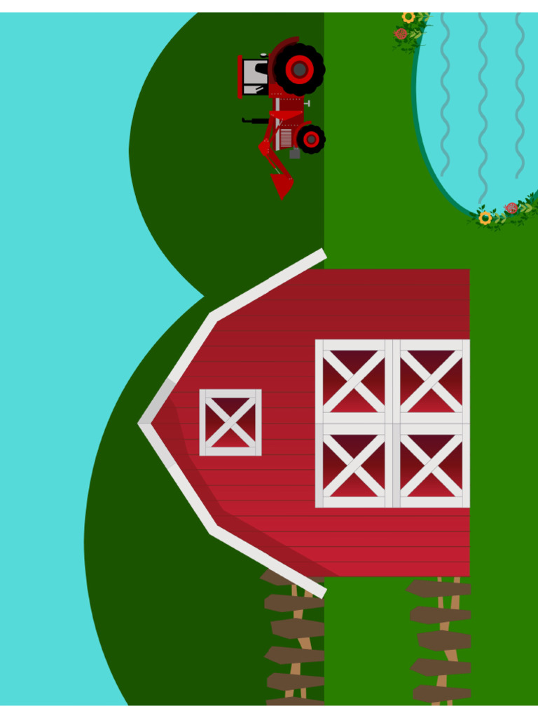 Free Printable Farm Play Scene Mat Kids Craft | PDF