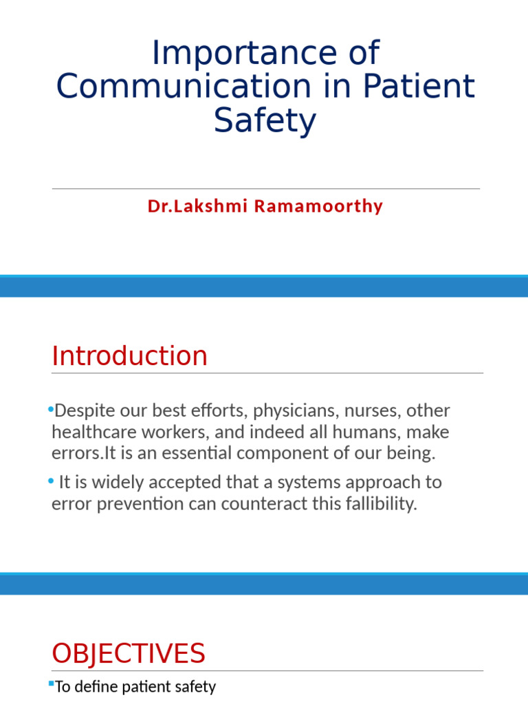 Enhancing Patient Safety Through Communication | PDF | Patient Safety ...