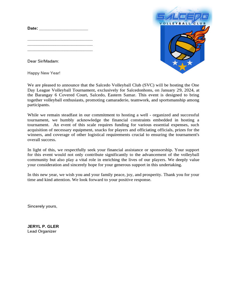 Edited Solicitation Letter For ODL For Salcedo | PDF