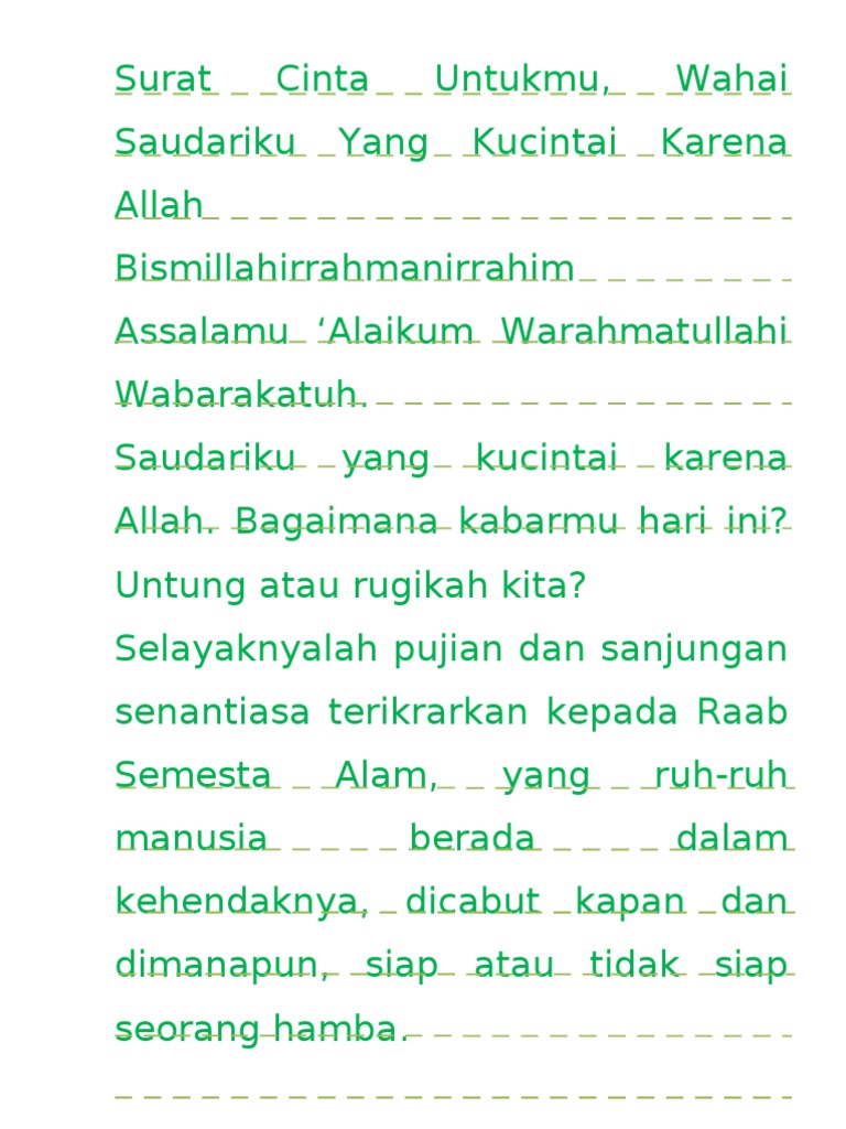 Surat Cinta Untukmu Wahai Kekasihku  PDF