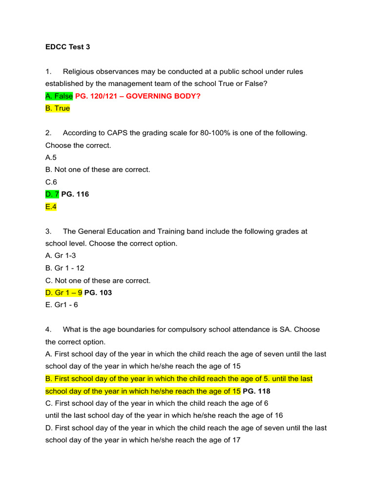 EDCC Test 3 | PDF