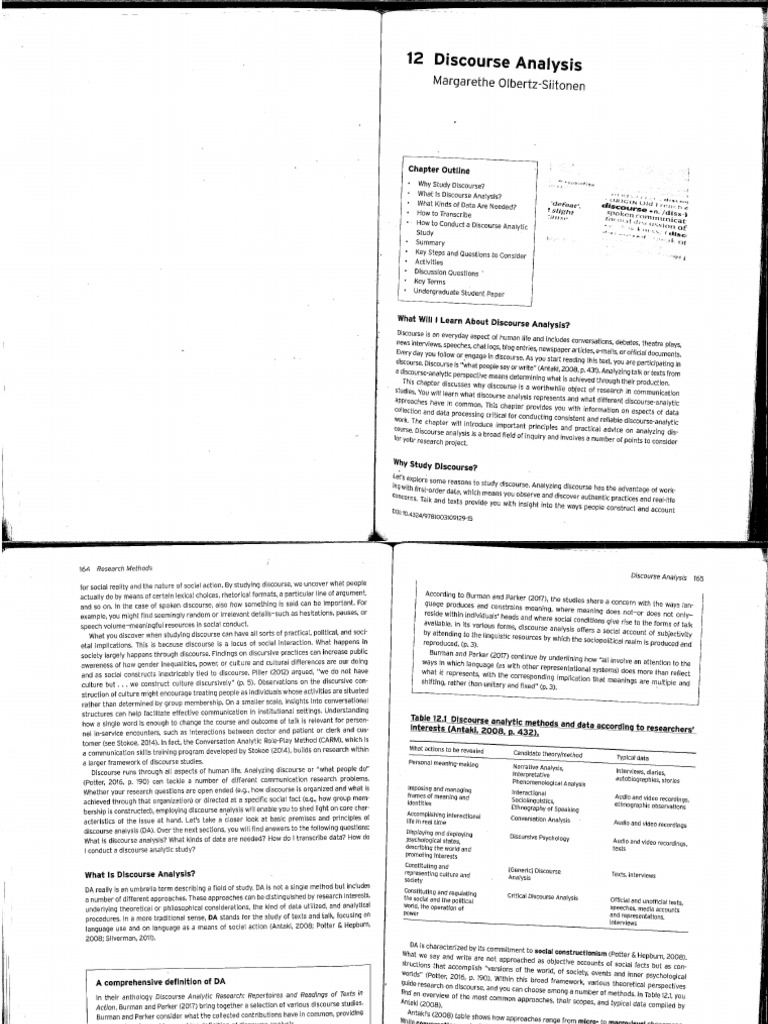 Chapter 12 Discourse Analysis Pdf