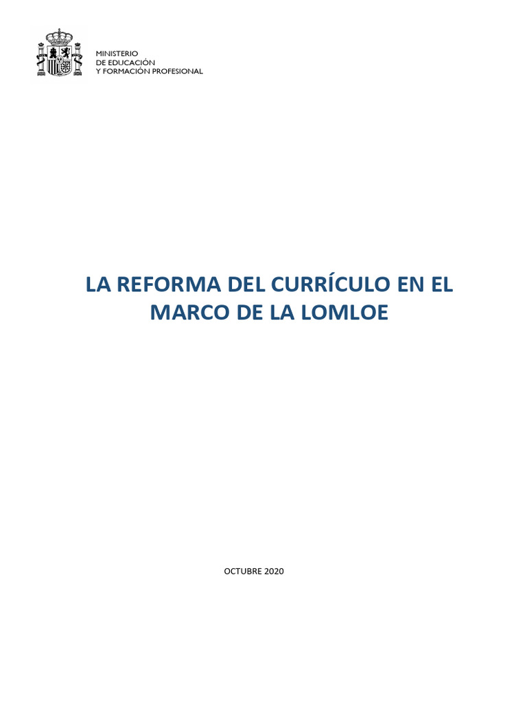 Reforma del Currículo LOMLOE | PDF | Plan de estudios | Evaluación
