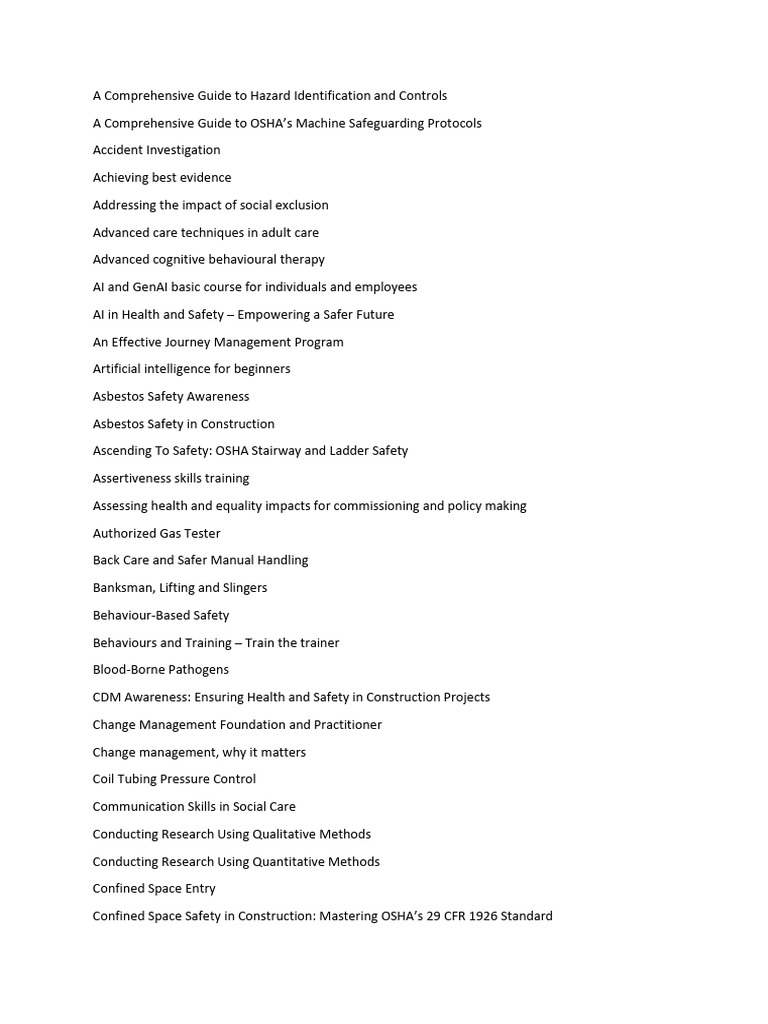 OSHA Hazard Identification and Controls Guide | PDF | Occupational ...