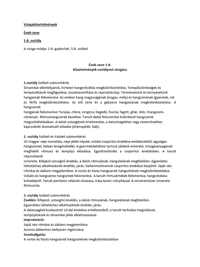 Ének Zene 1 8 | PDF