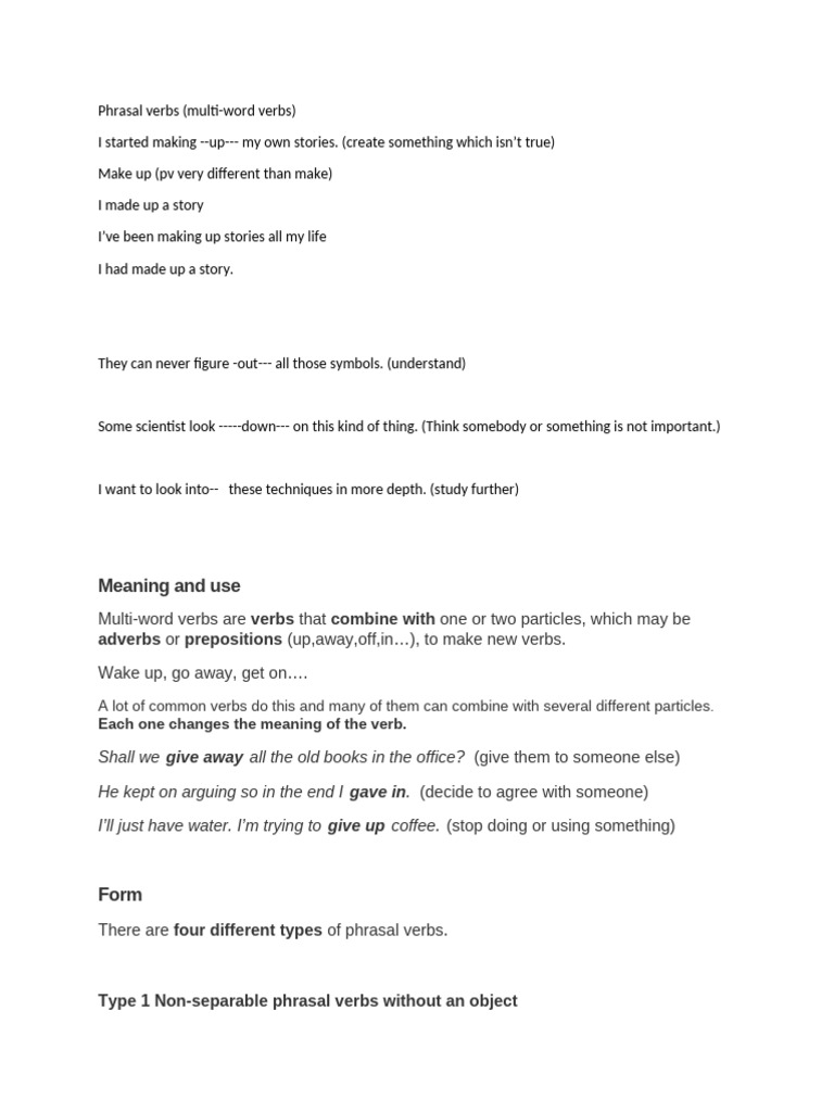 Understanding Phrasal Verbs Explained | PDF | Verb | Object (Grammar)