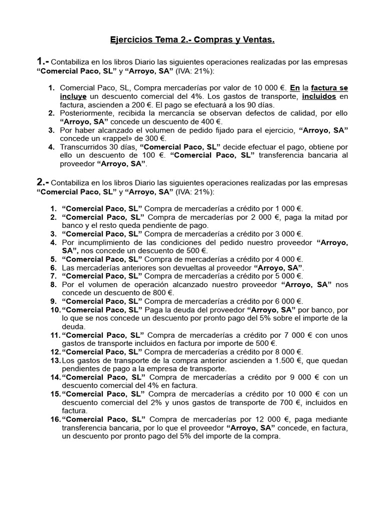 Contabilización de Compras y Ventas | PDF | Factura | Bancos