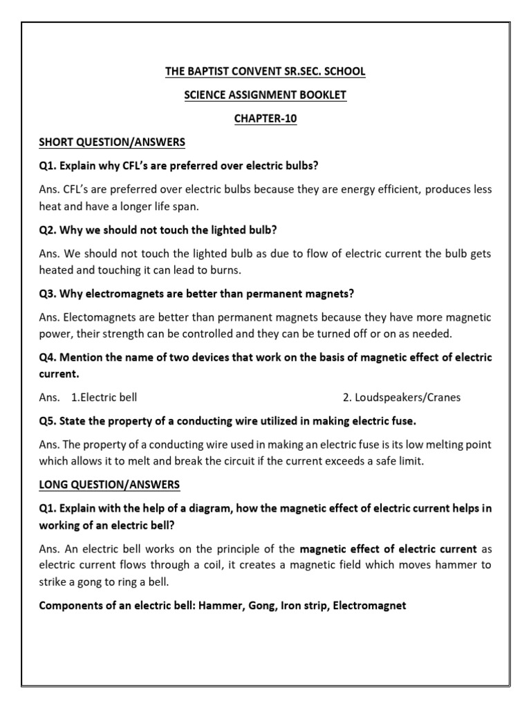 Science Assignment: Electric Circuits & Devices | PDF | Incandescent ...