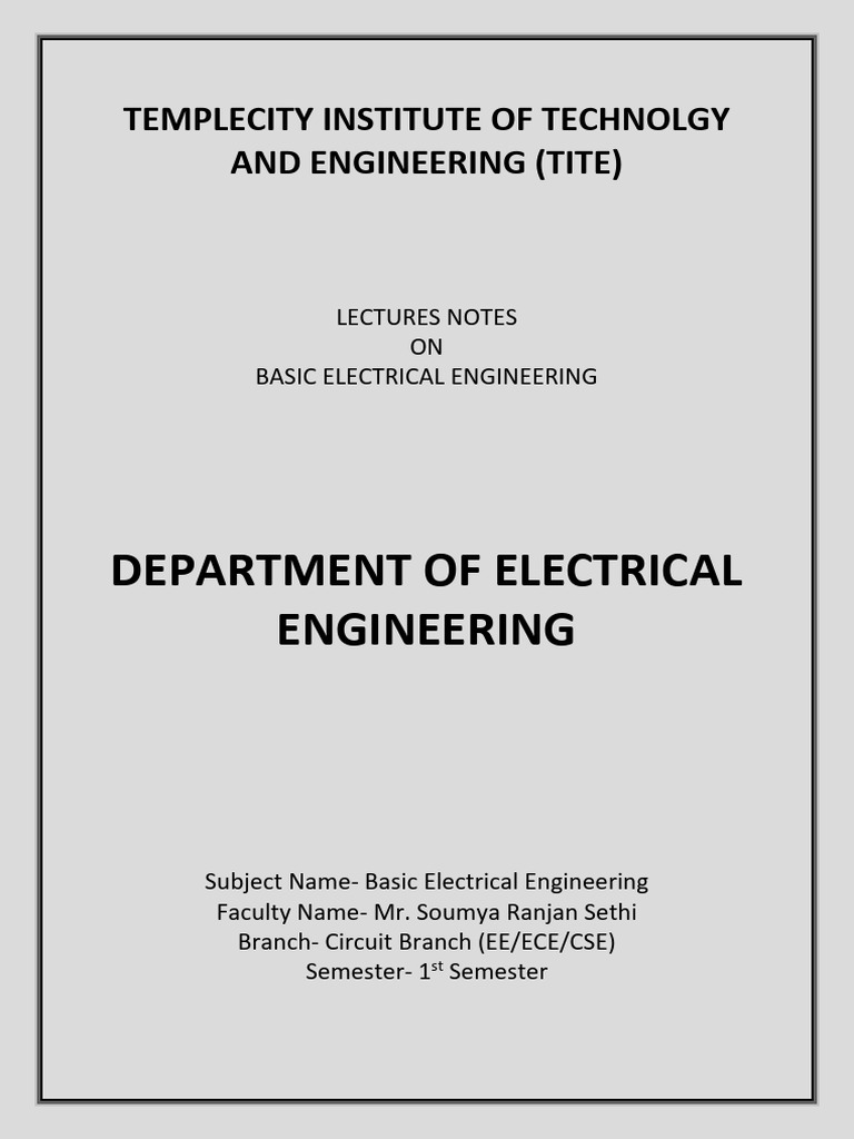 Eee Class Notes | PDF | Engineering