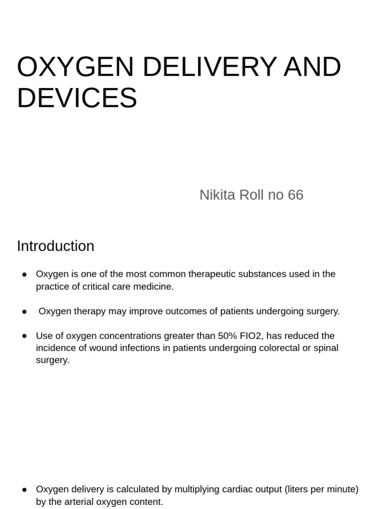 Oxygen Delivery Methods in Critical Care | PDF | Breathing | Clinical ...