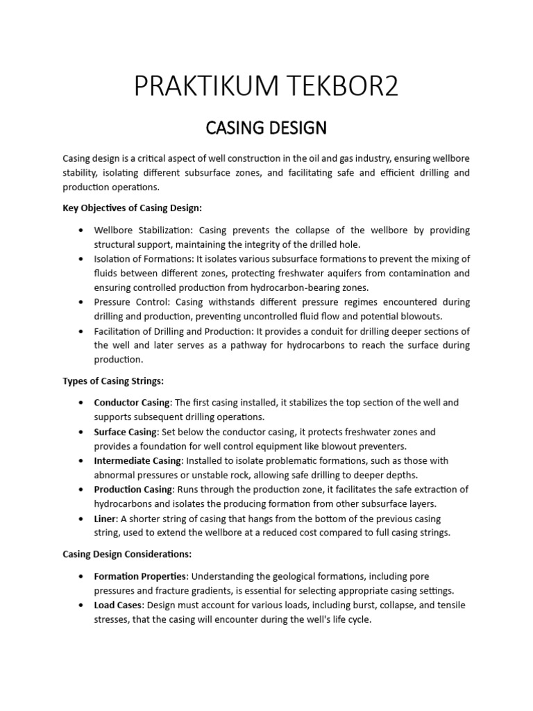 Casing Design for Oil and Gas Wells | PDF | Casing (Borehole) | Pressure