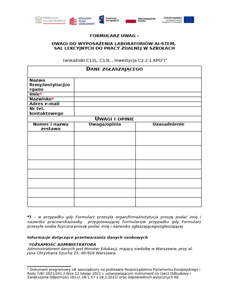 20241213_Formularz_uwag_-_konsultacje_społeczne_wyposażenia ...