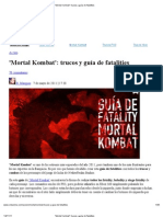 'Mortal Kombat' - Trucos y Guía de Fatalities
