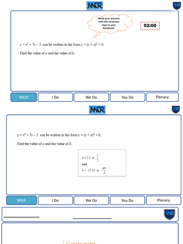 Y11 Quadratic Function-Graphs | PDF | Mathematical Objects | Algebra
