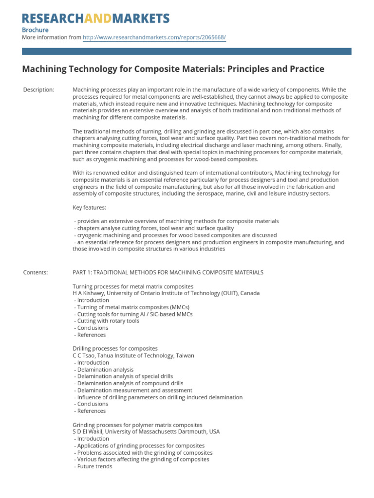 Composite Machining Technology Guide | PDF | Machining | Composite Material