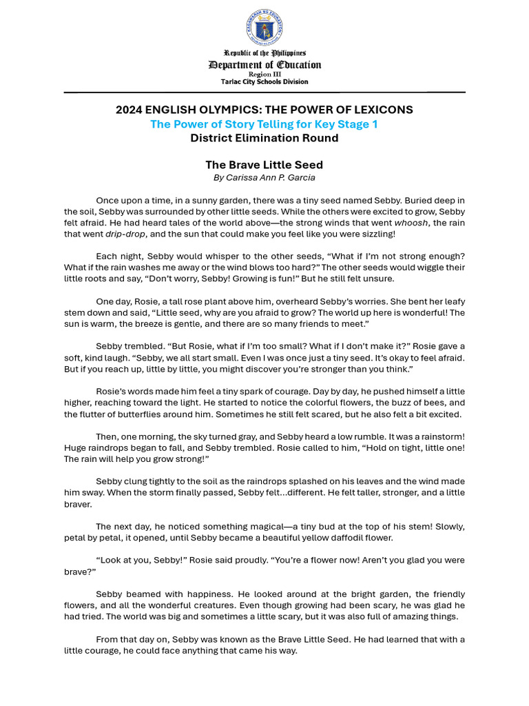 KS1 Brave Little Seed | PDF