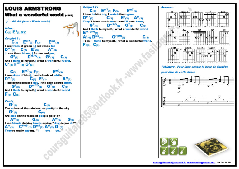 What a Wonderful World Chords Guide | PDF