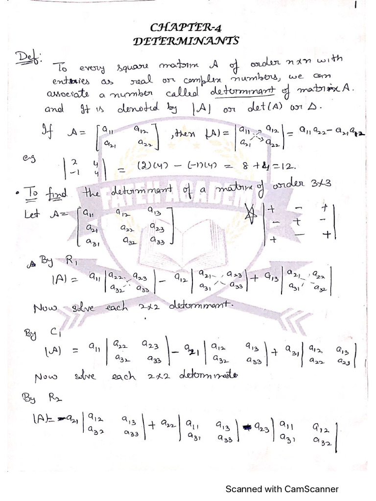 Determinants Pdf