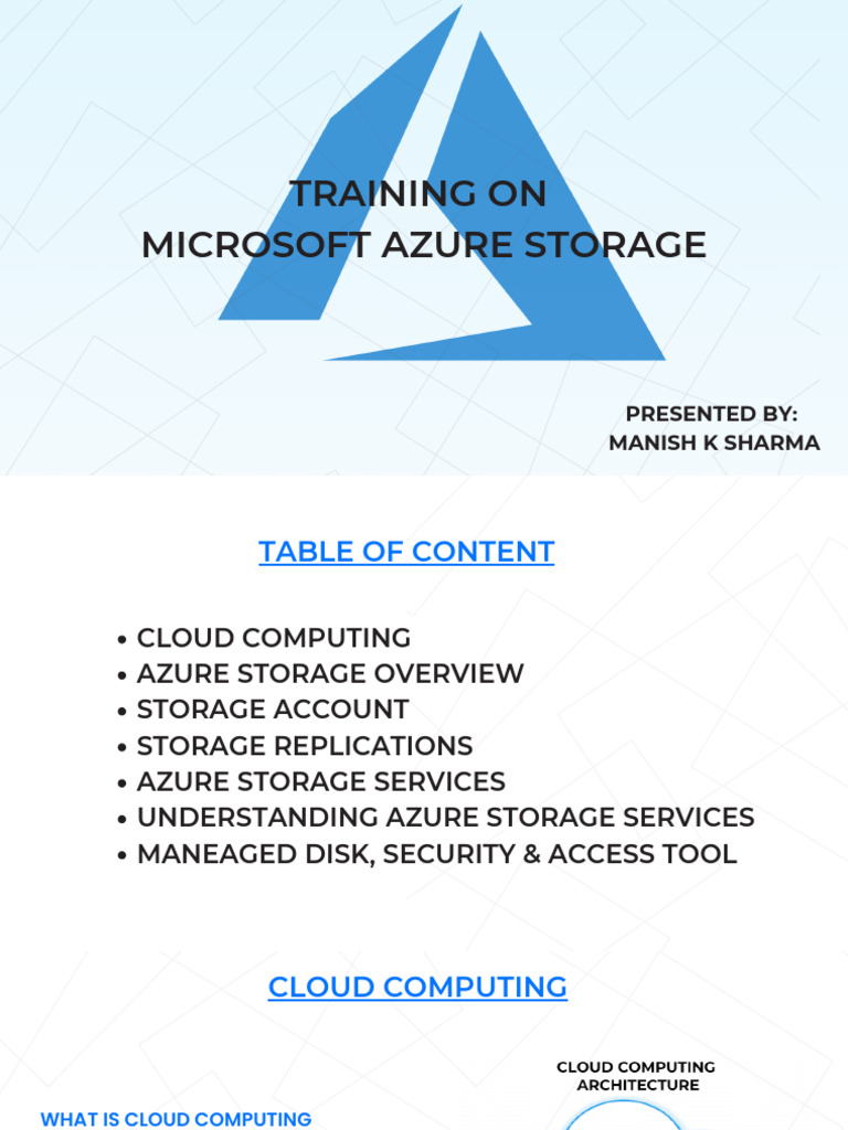 Microsoft Azure Storage Training Guide | PDF | Cloud Computing ...