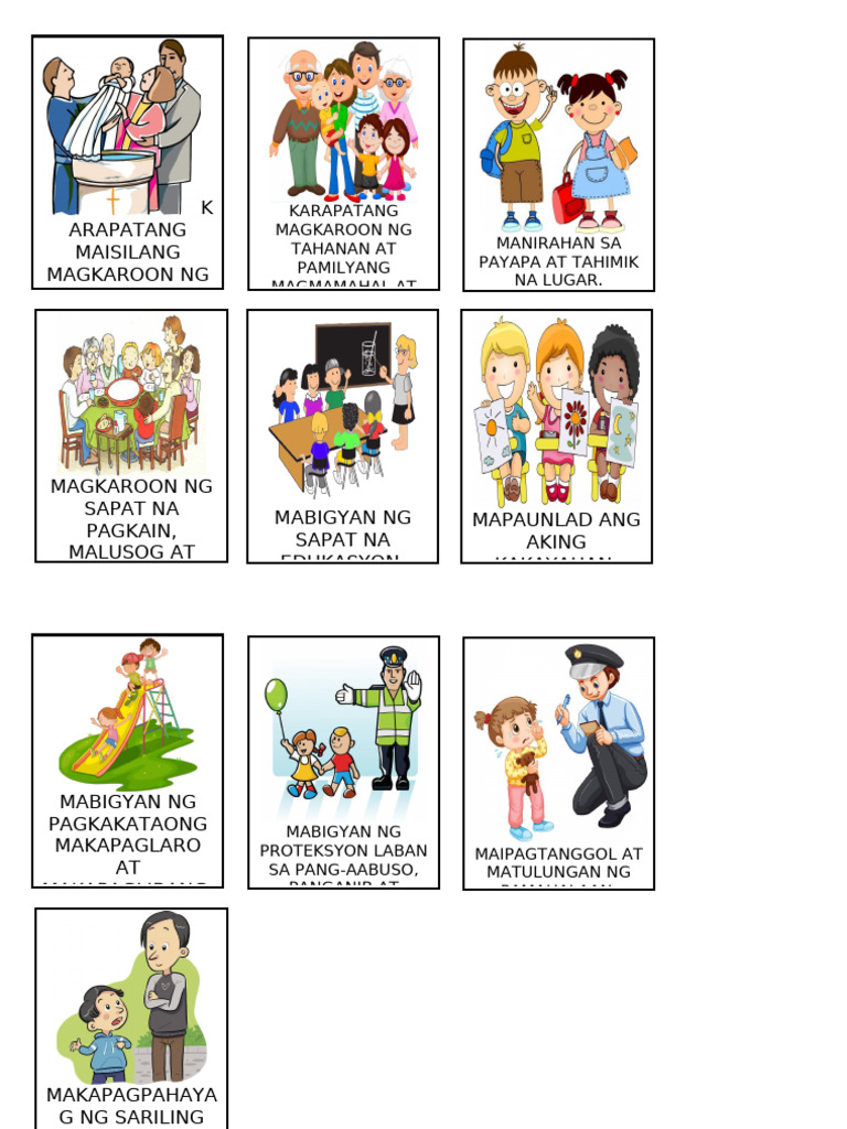Mga Karapatan NG Isang Batang Pilipino Images | PDF