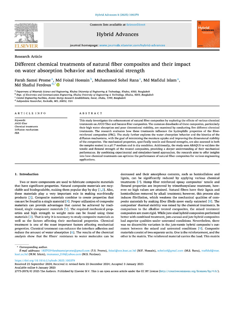 Different Chemical Treatments of Natura... Ption Behavior and ...