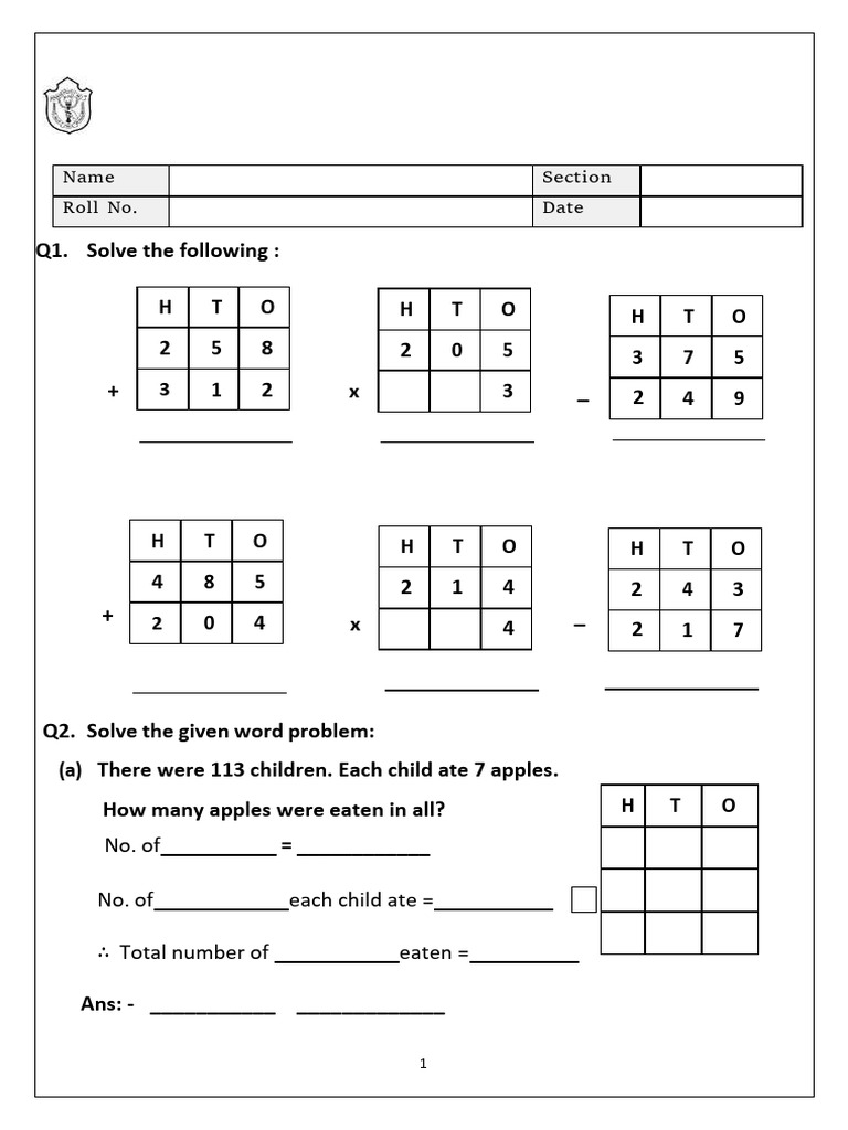 Practice Sheet 2 Mathematics | PDF | Division (Mathematics) | Abstract ...
