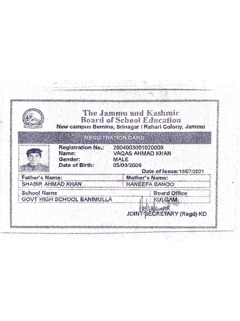 Registration Card | PDF