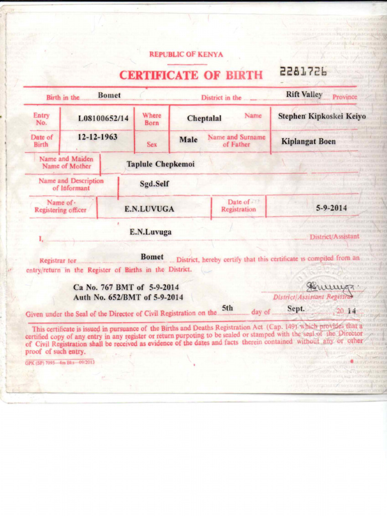 Birth Certificate Scan | PDF - Birth Certificate Transcription And Search