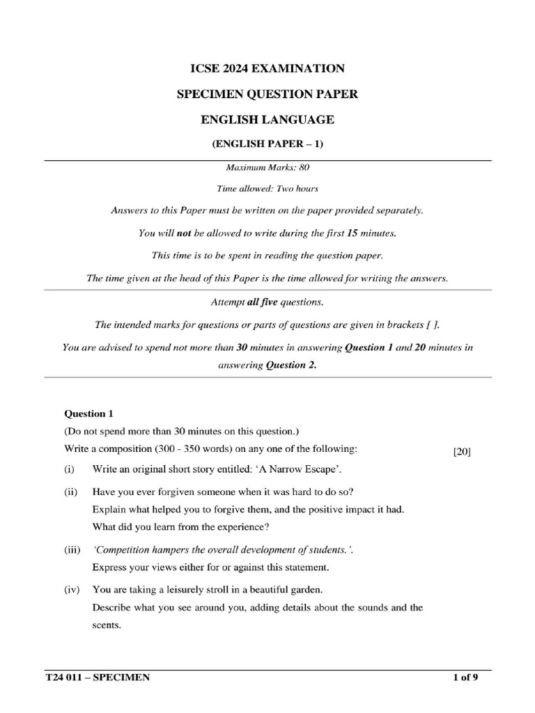 011 Eng1 SP | PDF
