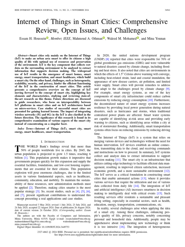IoT Challenges in Smart City Development | PDF | Internet Of Things ...