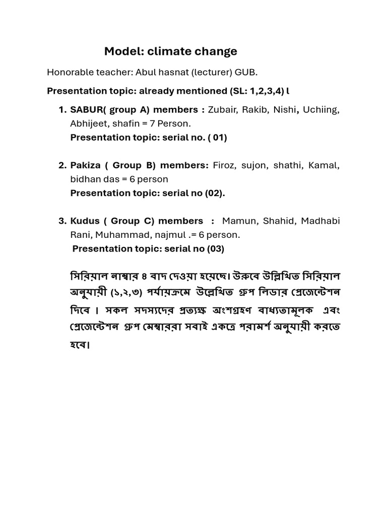 Presentation Climate Change | PDF