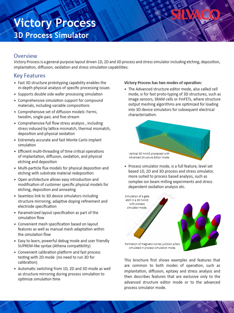 Victory Process 3D Simulation Overview | PDF | Mosfet | Epitaxy