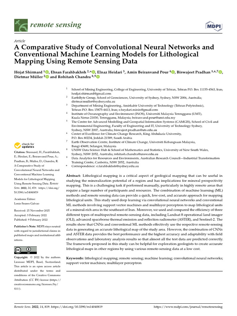 Remotesensing 14 00819 v4 | PDF | Artificial Neural Network | Deep Learning