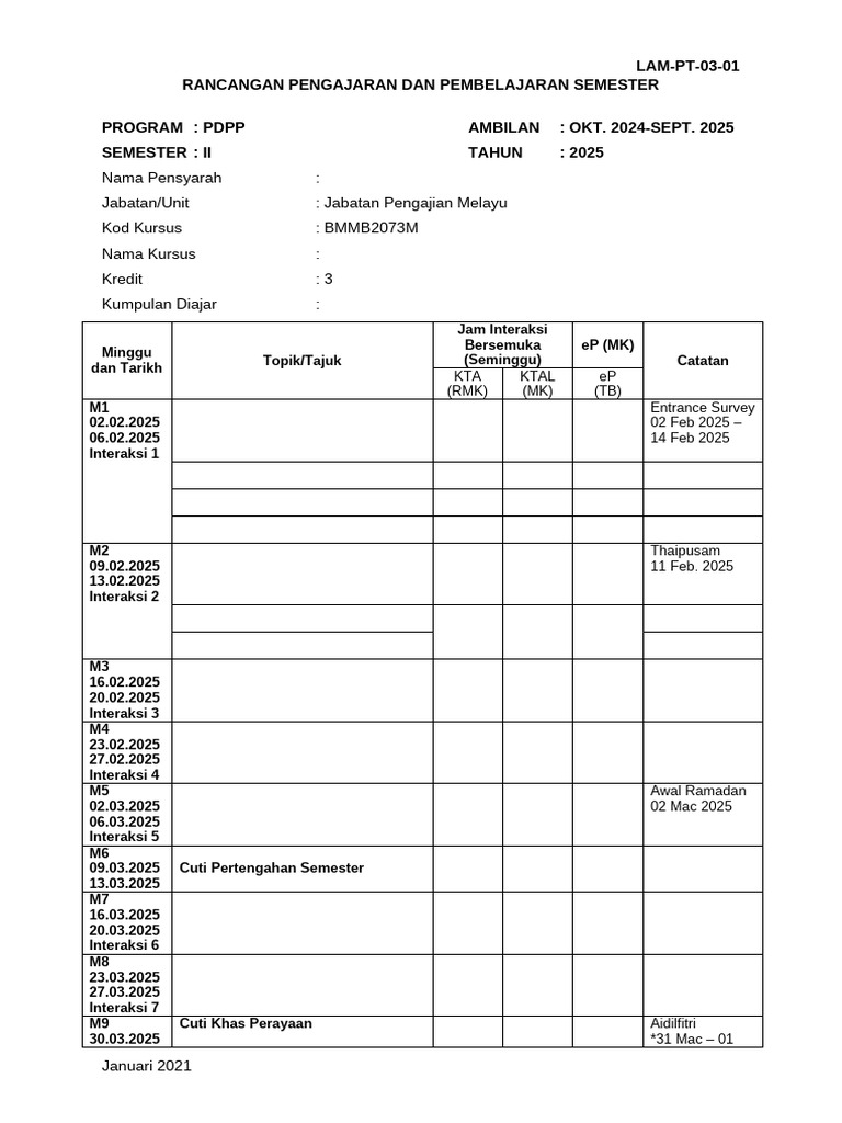 Lam PT 03 01 Template PDPP | PDF