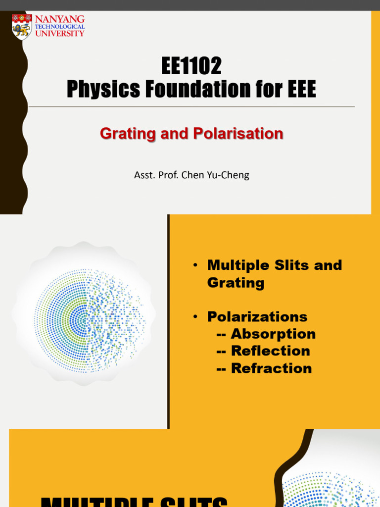 Grating and Polarisation in Wave Optics | PDF | Polarization (Waves ...