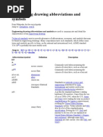 Engineering Drawing Abbreviations and Symbols