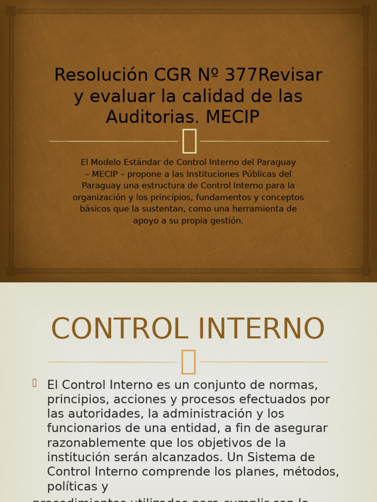 Manual MECIP 2015: Control Interno en Paraguay | PDF | Planificación ...