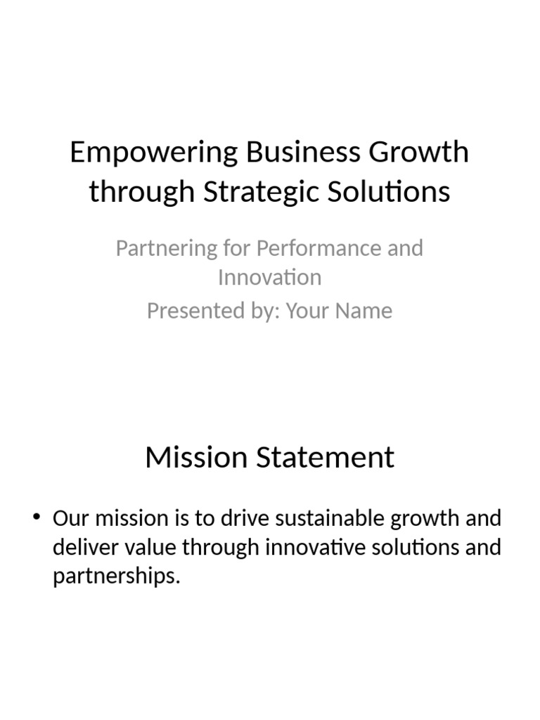 Business Presentation Template | PDF