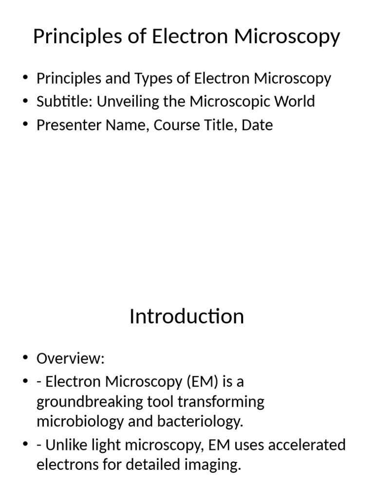 Electron Microscopy in Microbiology | PDF | Microscope | Electron ...