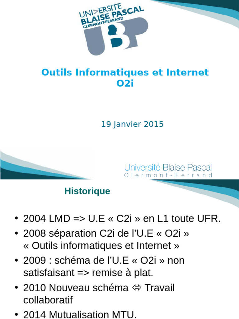 Historique et Objectifs de l'U.E O2i | PDF | Workflow | Informatique
