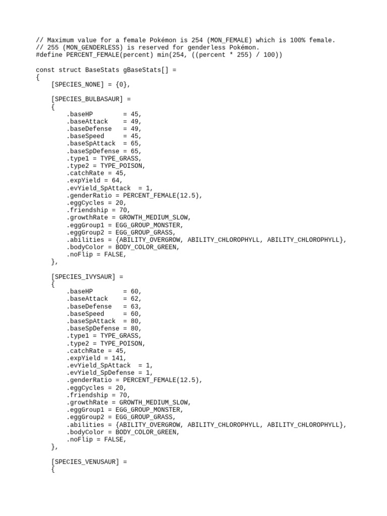 Base Stats of Gen 1 Pokémon | PDF | Pokémon