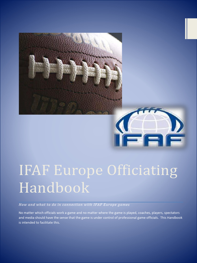 IFAF Europe Officiating Handbook | PDF