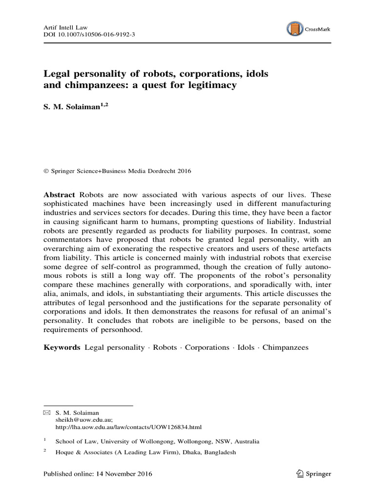 Legal Personality of All | PDF | Private Law | Justice