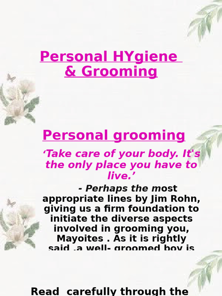 GROOMING final | PDF | Hygiene | Fashion