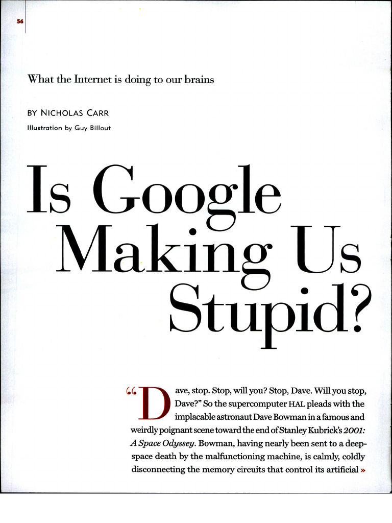 Is Google making us stupid | PDF