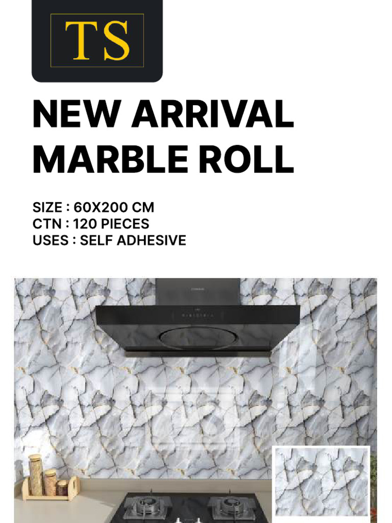 New Arrival Marble Roll: SIZE: 60X200 CM CTN: 120 Pieces Uses: Self ...